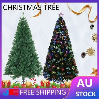 5Ft 6Ft 7Ft 8Ft Christmas Tree LED Fibre Optic Xmas Home Decoration Pre Light AU • $8.29