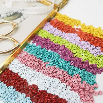 100X Mini Buttons Alloy 2-Hole Doll Baby Clothing Sewing Replacement DIY 3mm 4mm • $4.04