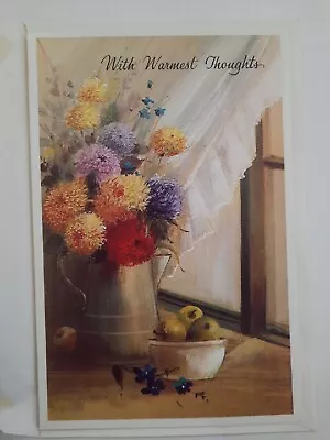 Vintage Greeting Card With Envelope Warmest Thoughts May Flowers Brighten Day • $7.51