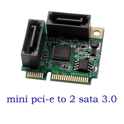 Mini PCI-Express To 2 Ports SATA 3.0 III 6Gb/s Expansion Card Single Chip • $13.20