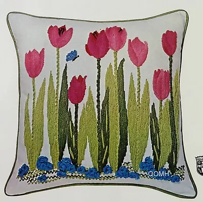 DUTCH TREAT Tulips Vintage Crewel Embroidery Kit Pillow Vintage Home Cottage Cor • $74.99