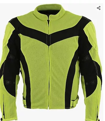 Xelement CF6019 Neon Green Textile Motorcycle Sport Jacket 5XL NEW • $50