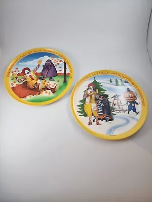 Lot Of 2 Vintage 1977 Mcdonald's 10  Plates - Winter And Fall - Lexington • $16.99