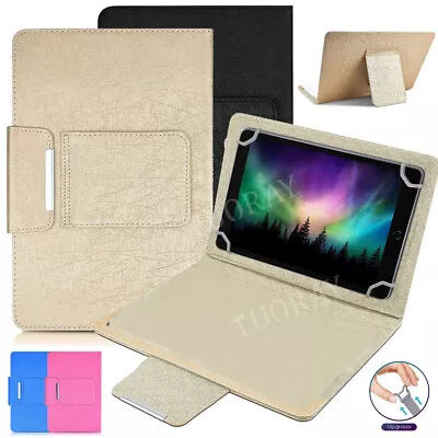 Universal Leather Stand Case Cover For 9.7  10  10.1  10.2  10.4  10.5  Tablet • £8.99