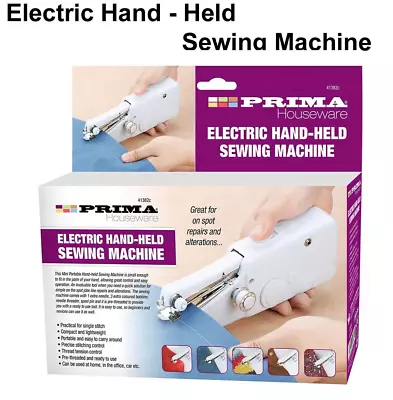 Mini Electric Hand Held Sewing Machine Portable Cordless Travel Craft 41382c • £8.15