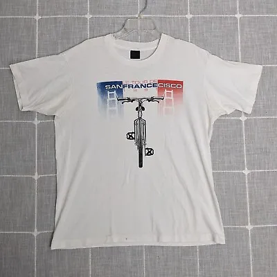 Le Tour De France San Francisco Shirt Mens M/L White Short Sleeve Vtg 1991 • $15.95