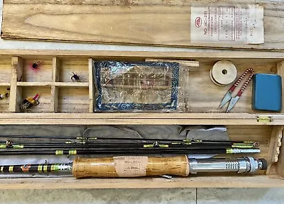 Vintage Nippon Fishing Tackle NFT Split Bamboo 8 Ft Fly Rod Casting Combo BC-251 • $167