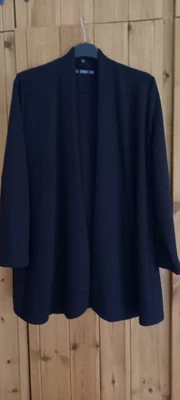 £3.99 • Buy Ladies Fashion Box Swing Black Jacket / Coat / Cover Up - Size 14