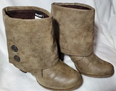 Muk Luks Womans Boots Chunk Ankle Tan Size 8 • $9