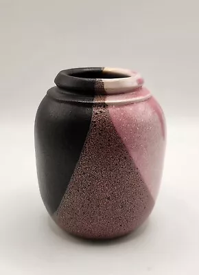 Vintage Pink Black Art Pottery Vase Hempel  • $28.47