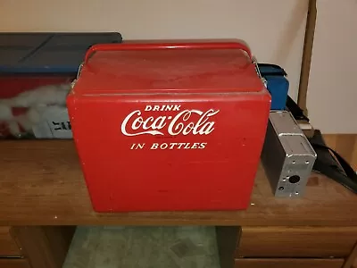 🧩Vintage 1950’s Metal Cavalier Coca-Cola Cooler • $199