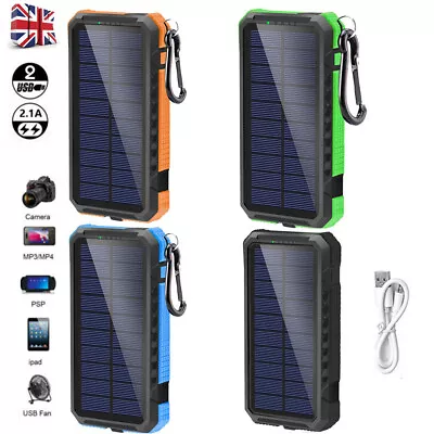 £13.49 • Buy 10000000mAh Battery Charger Solar Power Bank LED Dual USB For Mobile Phone UK
