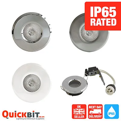 2 X Bathroom Shower Downlights Ip65 Mains 240v Gu10 - Zone 1 2 3 - Led Fittings • £8.70