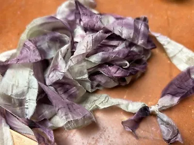 Vintage Pleated Silk 7/8  Flower Trim Ribbon 1yd Pale Green Grape France • $3.99