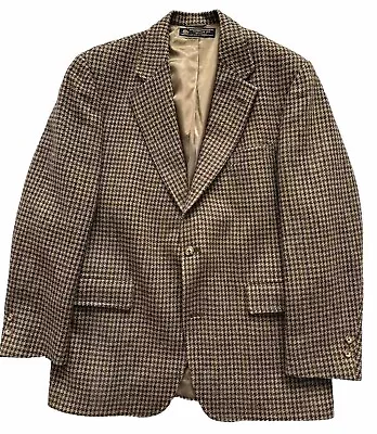 VTG Trad Brooks Brothers 3/2 Roll Tweed Wool Blazer 44R Plaid Sport Coat Jacket • $74.99