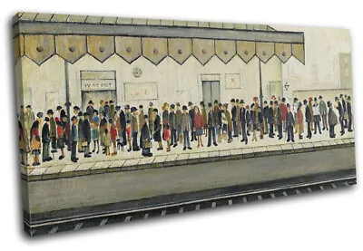£79.99 • Buy LS Lowry Train Station Vintage SINGLE CANVAS WALL ART Picture Print