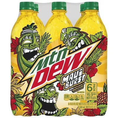 DOLLAR GENERAL EXCLUSIVE MOUNTAIN DEW MAUI BURST 6/16.9oz BOTTLES! FREE SHIPPING • $27