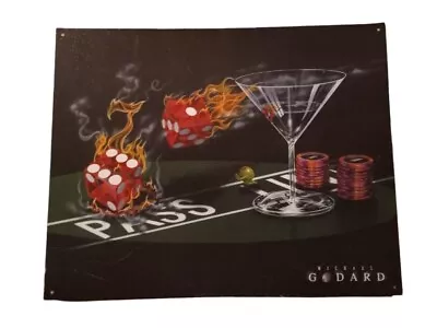 Michael Godard  Praying For 7  Metal Print 15 ×12  Flaming Dice Martini Olive • £24.45