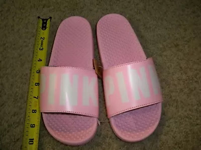 Victorias Secret Slides Light Pink Logo Small 5/6 New • $29.99