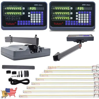 TOAUTO 2/3 Axis DRO Digital Readout 5um Linear Glass Scale Read Head Mill Lathe • $39.81