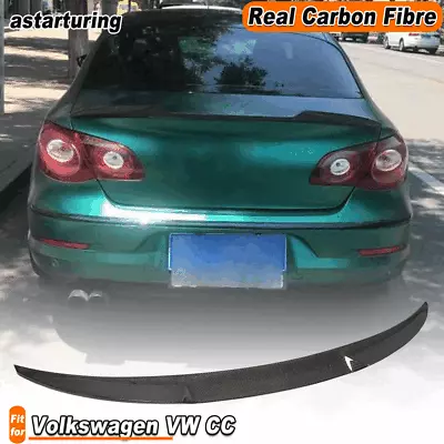 Carbon Fiber Car Rear Trunk Spoiler Wing Fit For Volkswagen VW CC Sedan 2013-18 • $141.30