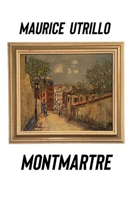 Maurice Utrillo Painting  Montmartre  Lithograph On Board Framed • $125
