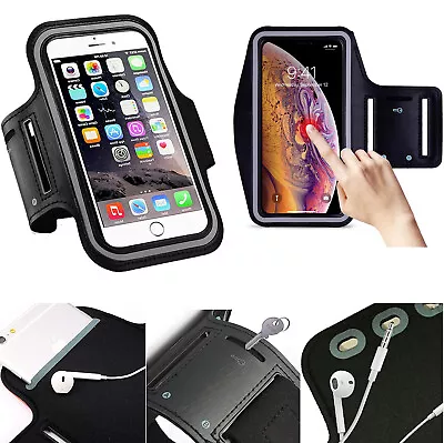 Black Thin Arm Band Phone Holder Bag Cover For Sony Xperia 10 5II XA1 XZ2 L3 L4 • $8.99