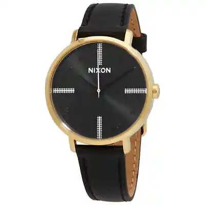 Nixon Arrow Leather Quartz Black Leather Ladies Watch A1091-2879 • $32.99