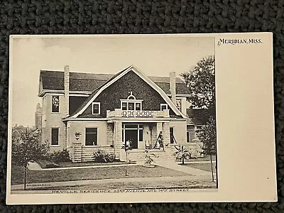 NEVILLE RESIDENCE MERIDIAN MISSISSIPPI MS Vintage Postcard LAUDERDALE COUNTY • $9.99