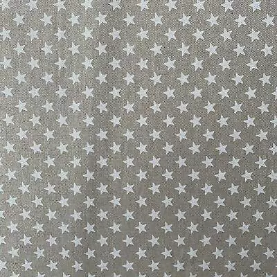 Stars Nautical Print Cotton Rich Linen Fabric For Upholstery Crafts Curtaining • £5.49