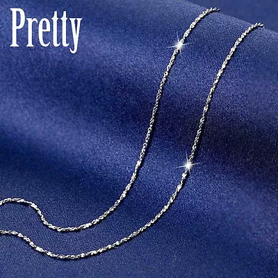$14.99 • Buy New 925 Sterling Silver 1MM Starry Silver Chain Necklace For Pendant Stunning