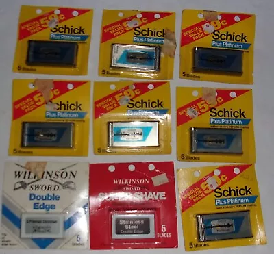 PreOwned Vintage Schick Plus Platinum & Wilkinson Sword Double Edge Razor Blades • $29.99