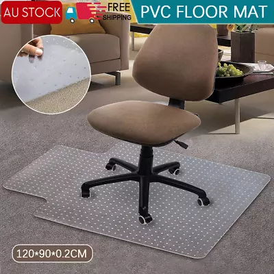Vinyl PVC Office Chair Mat Carpet Oversized Hard Floor Protector 1200X900mm • $25.85