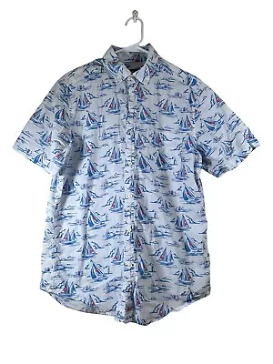 Vineyard Vines Whale Shirt Sailing Scene All Over Print NWT Men's M Classic Fit • $17.75