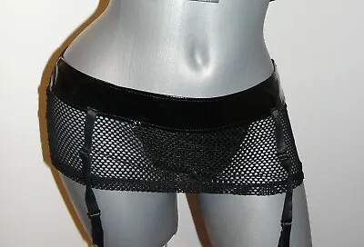 Vinyl Fishnet Skirt Size S M L Black Wet Look Shiny V6804 Bondage • $11.99
