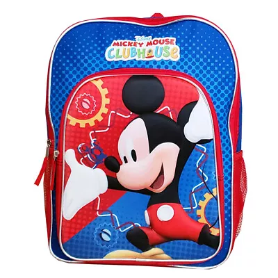 Mickey Mouse 16  Backpack Molded Front Boys School Book Bag Blue • $14.24