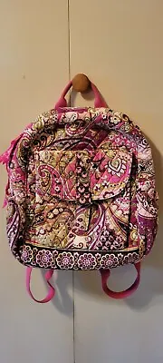 Vera Bradley Quilted Backpack Retired Very Berry Paisley Pockets Zip Around Pink • $21.60