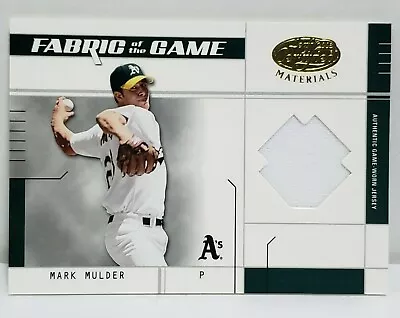 MARK MULDER Oakland A's 2003 Leaf Fabric Of The Game Worn Jersey Card FG-70 /100 • $8.99