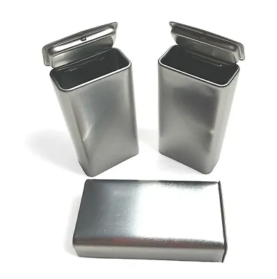 MagnaKoys Rectangular Silver Metal Hinged Lid Tin Containers (5 Pack) • $9.75