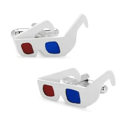 3D GLASSES CUFFLINKS Date Night Retro Movie Fan Film Cinema Cinefile W Gift Bag • $11.95