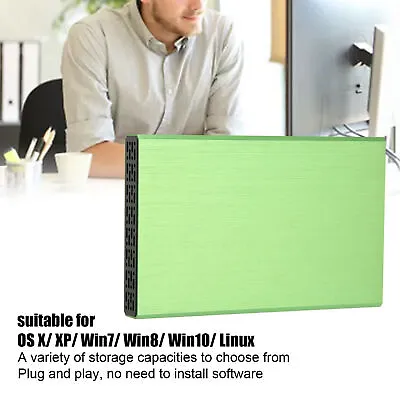 BU KING External Drive 2.5 Inch YD00012 Green Mobile Hard Disk For Desktop C BST • £17.75