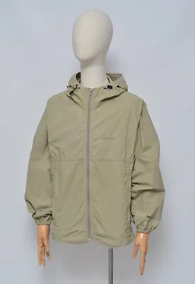 Montbell Men's Beige Nylon Light Hooded Full Zip Jacket Size S • $85