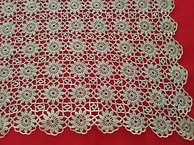 Vintage Crocheted Table Scarf 31 X31  Circa 1940's Excellent Cond • $15