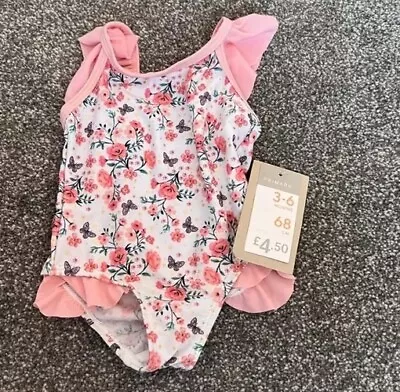 Pink Floral Swimsuit 3-6 Months  • £4