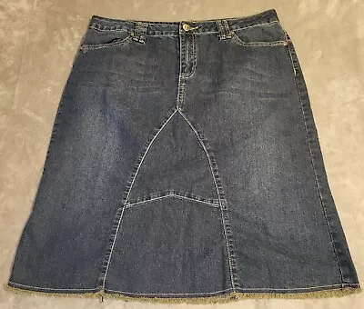 BACCINI Skirt Women’s Size 14 Blue Jean Denim Cotton Polyester Spandex Y2K • $17.77