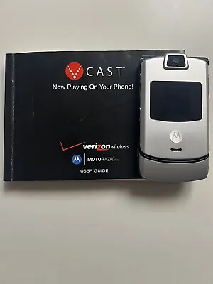 Motorola RAZR V3m Silver (Verizon) Flip Phone TESTED WORKING • $25
