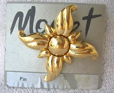 Vintage Monet Gold Tone Pin/Brooch  New Old Stock  # M-4 Stocking Stuffer • $10
