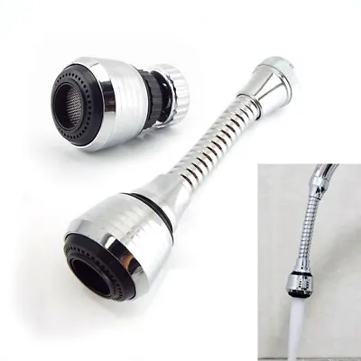 Faucet Nozzle Tap Extension Tube Water Save 360 Rotate Kitchen Filter Stainless • £2.39