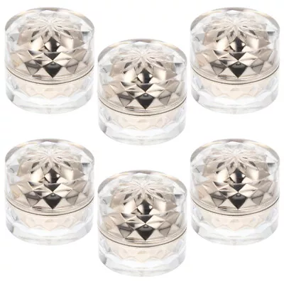  6 Pcs Lip Balm Containers With Lids Acrylic Pot Jars Clear Sample Cover Small • £12.38