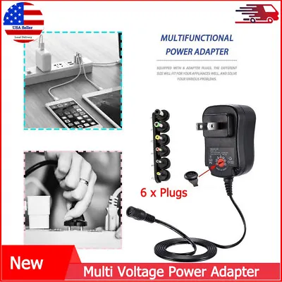 $13.99 • Buy 12W 3-12V Multi Voltage Universal AC/DC Adapter Replacement Power Supply Cord